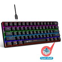 61鍵青軸真機械迷你鍵盤有線TYPE-C分離熱插拔混光遊戲電競鍵盤 歷史價格詳細信息
