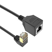 萬兆八類RJ45公對母90度帶耳朵螺絲可固定電腦交換機網線延長網線 歷史價格詳細信息