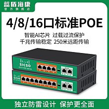 防雷百兆POE交換機24口6口8口10口國標48V標準大功率鋼殼AI供電器 歷史價格詳細信息