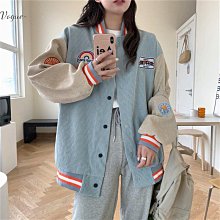 棒球服女 秋冬棒球服 韓版棒球外套 學院風外套 【P1031】 美式潮牌外套女ins潮冬季學生學院風寬鬆外穿高街刷毛加厚 歷史價格詳細信息