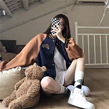 女棒球外套 韓版棒球外套 秋冬季流行韓版寬鬆百搭刷毛加厚棒球服爆款洋氣顯瘦衝鋒衣女外套 歷史價格詳細信息