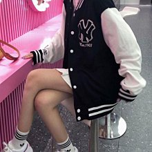 棒球服女 秋冬棒球服 韓版棒球外套 學院風外套 【P1031】 美式潮牌外套女ins潮冬季學生學院風寬鬆外穿高街刷毛加厚 歷史價格詳細信息