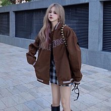 美式棒球外套情侶高街vintage夾克 寬鬆情侶百搭外套 歷史價格詳細信息