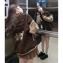 棒球外套 韓系復古棒球拼接夾克 休閒寬鬆外套【TJ80262】現貨＋預購 歷史價格詳細信息