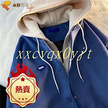 克萊因藍棒球服女春秋ins潮寬松bf慵懶風美式復古炸街外套 歷史價格詳細信息