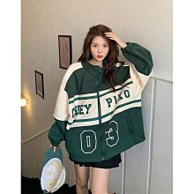 外套女 春鞦新款 韓版 寬鬆 流行 拚色 字母 短款  百搭 棒球服潮 歷史價格詳細信息