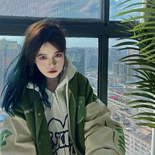 外套 Ins美式v領連帽牛仔外套工裝帽衫短版薄外套秋冬穿搭大尺碼女裝寬鬆外套女 80145 歷史價格詳細信息