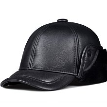 ~皮皮創~純手工真皮護耳棒球帽。秋冬防風保暖護耳滑雪帽百搭個性帥氣真皮鴨舌帽時尚中性小羊皮休閒帽 歷史價格詳細信息