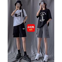 ins運動五分短褲女寬鬆新款外穿直筒港味五分褲高腰休閒韓版潮~CoCo服飾 歷史價格詳細信息