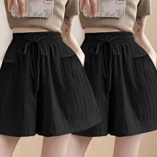 單/兩件 新款短褲女夏新款休閒褲寬鬆復古褶皺棉麻鬆緊腰哈倫褲子 歷史價格詳細信息