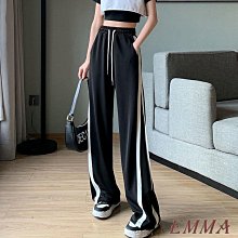 運動褲女寬松垂感直筒高腰闊腿束腳休閑網紅夏季瑜伽健身褲潮瑜珈褲 鯊魚褲 芭比褲 運動褲 歷史價格詳細信息
