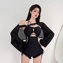 Qmi辣妹純色鏤空系帶分體比基尼泳衣 性感bikini【雅妤精選】 歷史價格詳細信息
