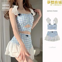 兩件式裙式少女中大童泳衣小清新兒童公主可愛女孩學生保守女童泳裝 歷史價格詳細信息