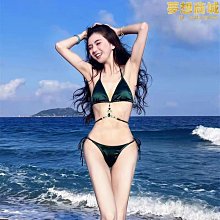 特價 復古綠色格子比基尼溫泉泳裝網紅連體裙式短袖帶胸墊休閒泳衣 歷史價格詳細信息