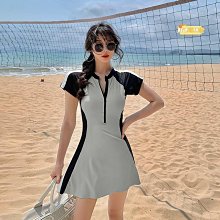 泳衣女2024新款保守顯瘦遮肚泡溫泉性感韓國小胸聚攏連體裙式泳裝 歷史價格詳細信息