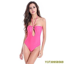 溫泉比基尼歐美性感純色胸圍領帶修身綁帶兩件式泳衣 歷史價格詳細信息