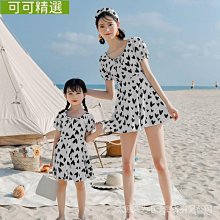 親子泳衣母女連身平角大尺碼顯瘦韓國露肩兒童遊泳衣親子泳裝黑色 歷史價格詳細信息