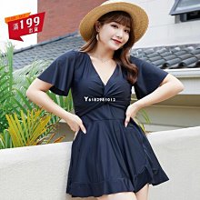 泳衣女連體裙式大碼胖mm遮肚顯瘦性感露背韓國ins風仙女範泡溫泉 歷史價格詳細信息