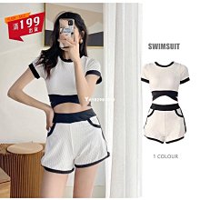 運動分體泳衣女三件套短袖平角遮肚顯瘦寬鬆休閒日韓學生溫泉泳裝 歷史價格詳細信息