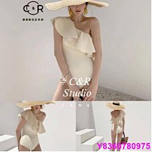 荷葉連身泳衣女夏2022新款仙女範性感顯瘦法式露背韓國ins風白色 歷史價格詳細信息