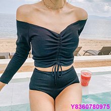 悠米小店泳衣/比基尼女夏2023新款遮肚顯瘦純欲風分體保守學生仙女範小胸泳裝 歷史價格詳細信息