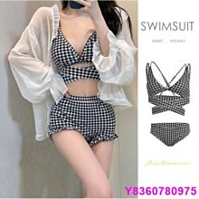 泳衣女款分體比基尼三件套性感純欲風高腰顯瘦2024新款泡溫泉泳裝 歷史價格詳細信息