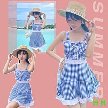 韓版ins風遮肚顯瘦保守鋼託大小胸聚攏連體裙式平角泡溫泉泳衣女 歷史價格詳細信息