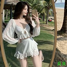 【新款泳衣】她說Shesaid 泳衣女分體 保守遮肚 長袖長褲衝浪潛水服女士泡溫泉泳裝 歷史價格詳細信息