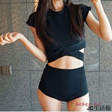 【送泳帽】保守泳衣 兩件式 短袖 高腰顯瘦 學生 平口褲  泳衣 交叉 綁帶 鏤空 韓國溫泉泳衣 泳裝 性感比基尼-雙喜 價格比較,價格查詢,歷史價格詳細信息