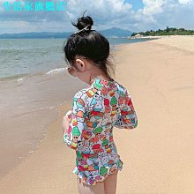 兒童泳衣女孩洋氣女童長袖分體式防曬夏季平角遊泳衣寶寶泳衣女寶 歷史價格詳細信息