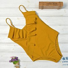 連身泳衣 泳裝 新款軟妹日系泳衣可愛荷葉邊少女顯瘦學生甜美連身泳裝【秋季特惠】 歷史價格詳細信息