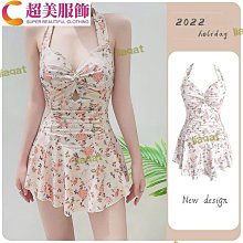 連衣裙式泳衣 女士20新款 碎花ins風 小胸純欲風 泡溫泉 高級感泳裝~超美服飾 歷史價格詳細信息