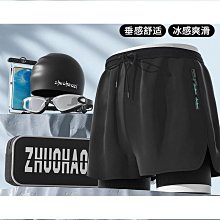 泳褲男防尷尬寬鬆版速乾男士泳衣套裝大尺碼平角沙灘褲溫泉遊泳裝備 歷史價格詳細信息