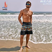 三奇新款泳裝男款平角泳褲大碼運動競速泡溫泉男士遊泳衣沙灘褲 歷史價格詳細信息