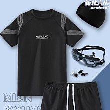 新款泳衣男遊泳男士套裝男生上衣防尷尬泳褲全身男款專業泳衣 歷史價格詳細信息