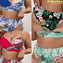 2024新款大碼印花後背交叉分體平角坦基尼保守泳衣 歷史價格詳細信息