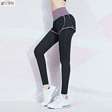 瑜伽跑步訓練健身運動褲女假兩件長褲高腰彈力速幹緊身  翹臀顯瘦彈力網布速幹防走光 長褲短褲假兩件套 大碼軍綠色 歷史價格詳細信息