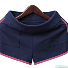 JJ mama【藍】女夏純棉外穿滾邊跑步休閒運動短褲 價格比較,價格查詢,歷史價格詳細信息