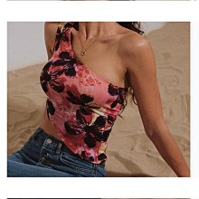 印花吊帶瑜伽服背心碎花油畫漸變網紗假兩件健身運動跑步美背上衣 歷史價格詳細信息