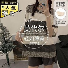 夏季自帶胸墊睡裙女短袖莫代爾薄款涼感深灰色2024新款大碼家居服-Misaki精品 歷史價格詳細信息