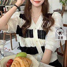 2023年夏季新款小香風寬松鏤空冰絲短袖t恤女士蕾絲針織小衫上衣-格林賣場 歷史價格詳細信息