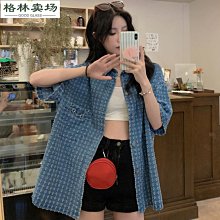 牛仔外套 日系洗舊翻領四合釦設計 寬鬆牛仔襯衫【TJK3750】現貨＋預購 歷史價格詳細信息