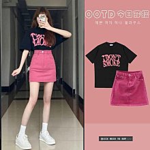 大尺碼女裝 套裝女 女生套裝 休閒套裝 夏季套裝 夏季時尚套裝女學生韓版小清新寬松T恤+不規則A字半身裙兩件套潮 歷史價格詳細信息