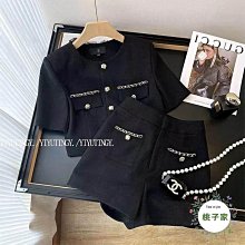 小香套裝 女裝套裝 小個子套裝 短褲套裝 方領珍珠邊雪紡小衫短褲女兩件套 夏季新款白色甜美齡氣質套裝 歷史價格詳細信息