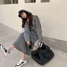 女裝 連帽長款針織秋冬新款時尚寬松韓版純色慵懶風毛衣女 歷史價格詳細信息