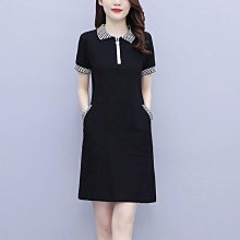 夏季女裝連身洋裝裙子大碼夏天大尺碼連身裙韓版長裙女2023新款時尚休閒連衣裙短袖a字裙假兩件拼接洋裝 歷史價格詳細信息