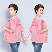 媽媽防曬衣薄外套風衣女中老年人夏裝薄款外套奶奶長袖帶帽新款夏季純色寬松媽媽裝女裝 歷史價格詳細信息