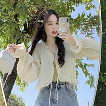 設計感小眾薄款防曬上衣女春大碼胖mm寬松百搭燈籠袖短款開衫外套 歷史價格詳細信息