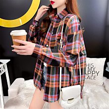 港風復古格子長袖襯衫 格子襯衫 寬鬆版型 格紋襯衫 百搭防寒襯衫外套 外穿條紋襯衫 學生襯衫 學院風 情侶青春 街舞襯衫 歷史價格詳細信息