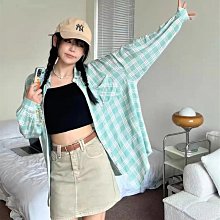 女生衣服格子襯衫外套女2024年新款休閒百搭簡約夏季洋氣設計感薄款防曬衣女裝服飾長袖衣服薄外套 歷史價格詳細信息
